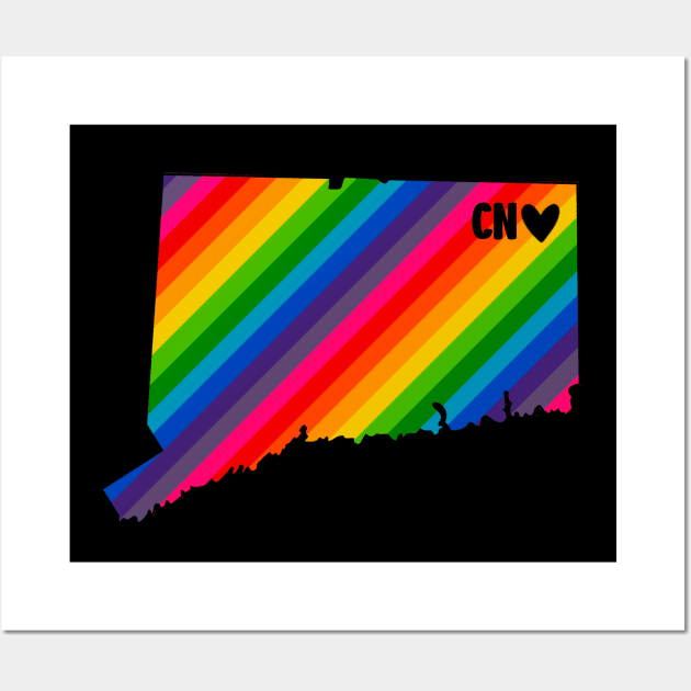 USA States: Connecticut (rainbow) Wall Art by LetsOverThinkIt